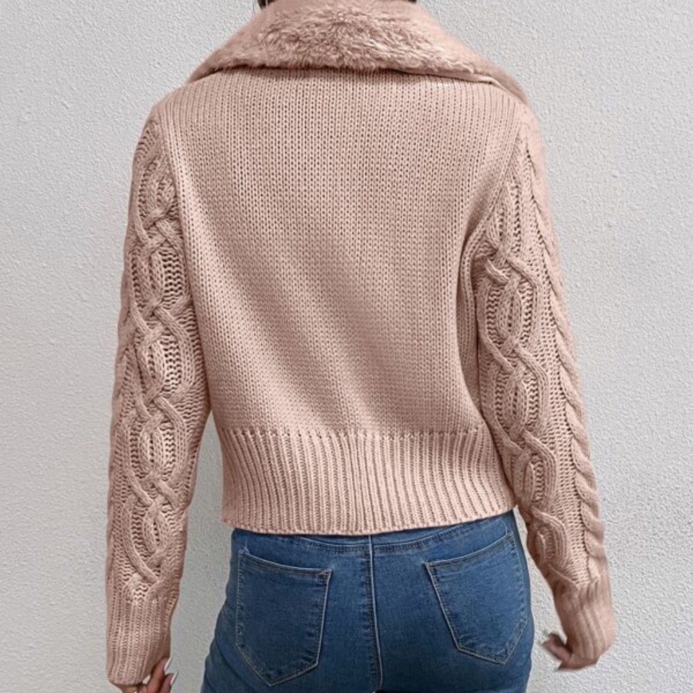 Cozy Chunky Knit Button up Teddy Cardigan - Picture 7 of 8